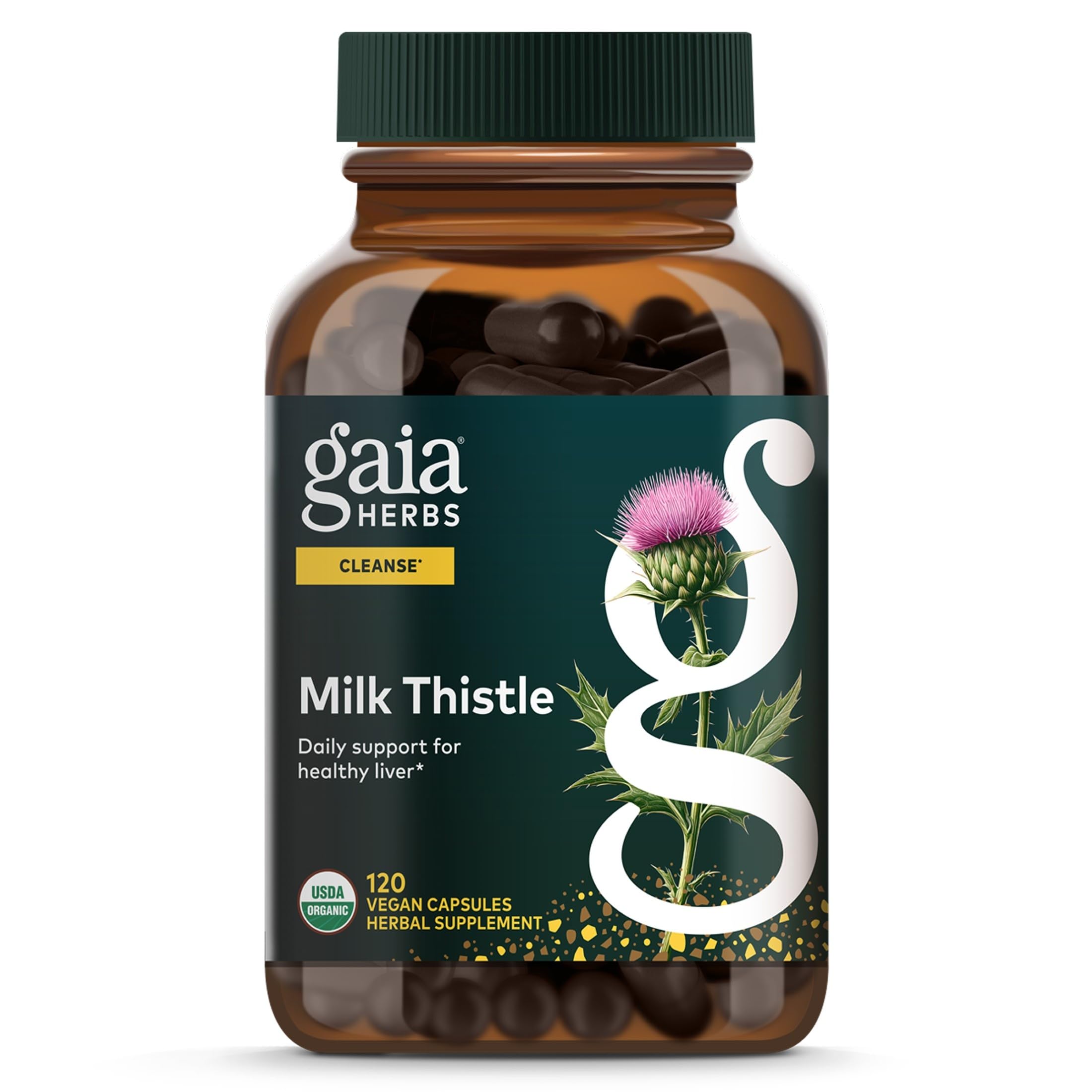 Gaia Herbs imagen frontal del envase mostrando beneficios