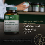 Gaia Herbs PRO botella en mano para comparar tamaño y porciones