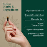 Gaia Herbs PRO cápsula abierta mostrando extracto líquido y concentración