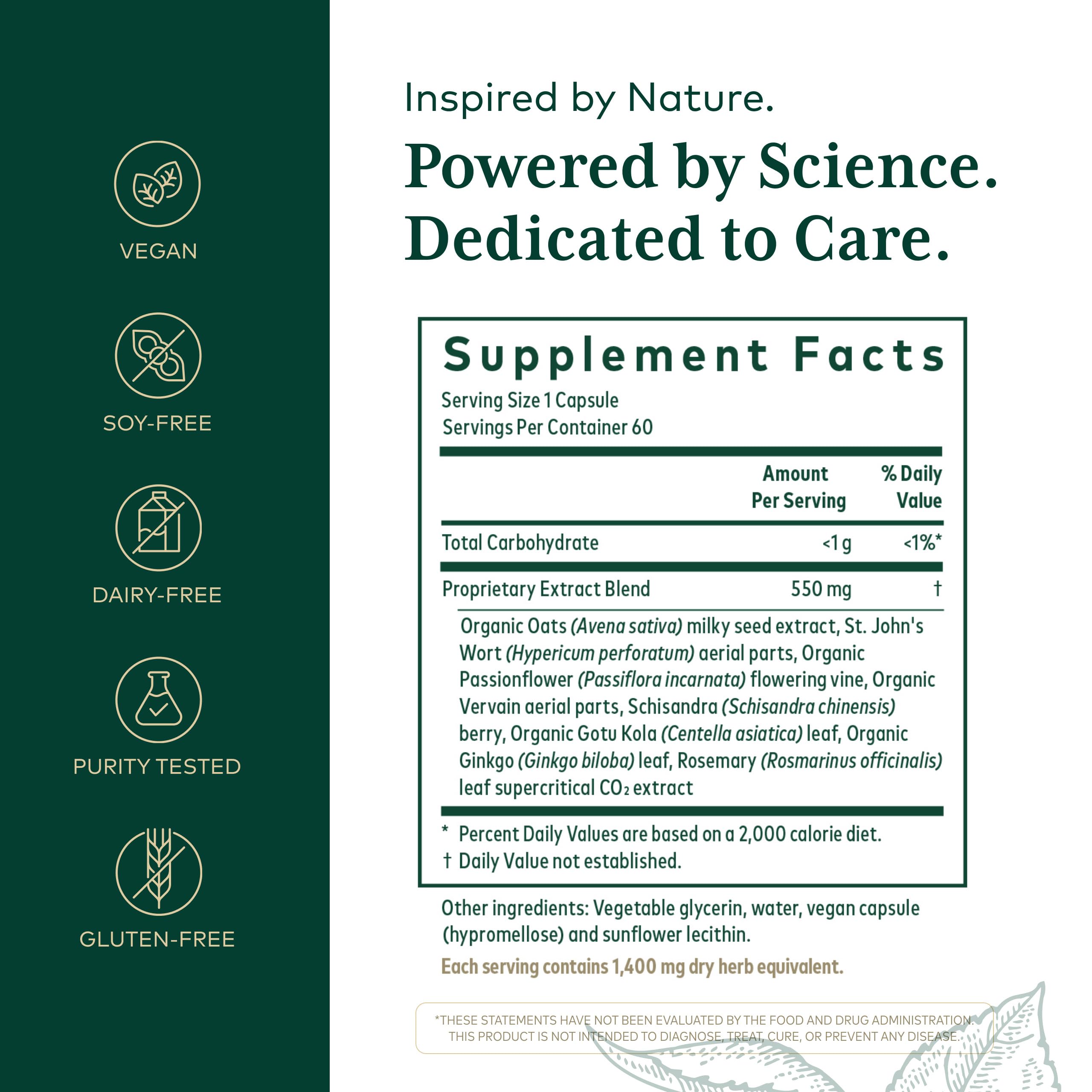 Gaia Herbs PRO etiqueta con información de ingredientes y beneficios