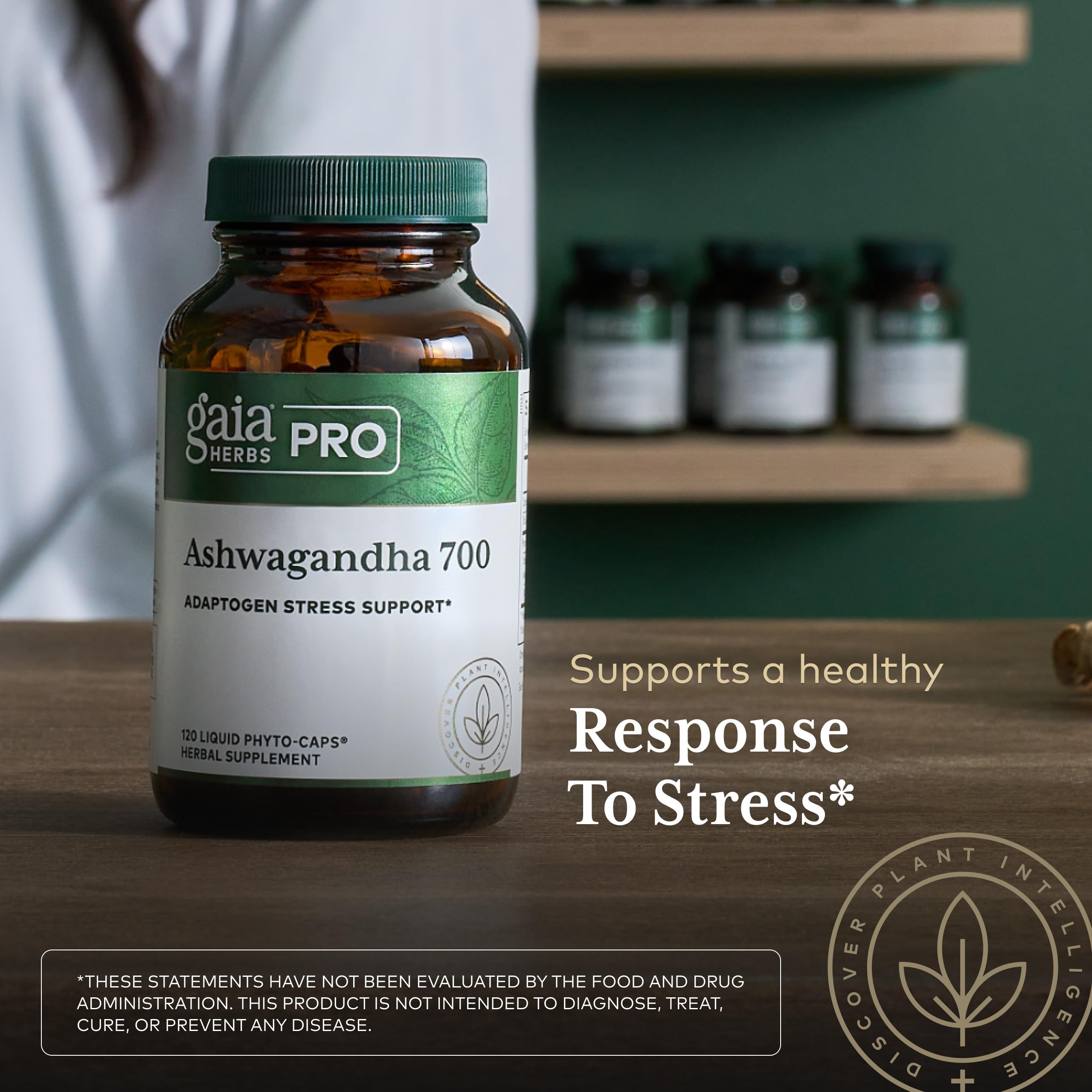 Gaia Herbs PRO etiqueta nutricional revela extracto y concentración