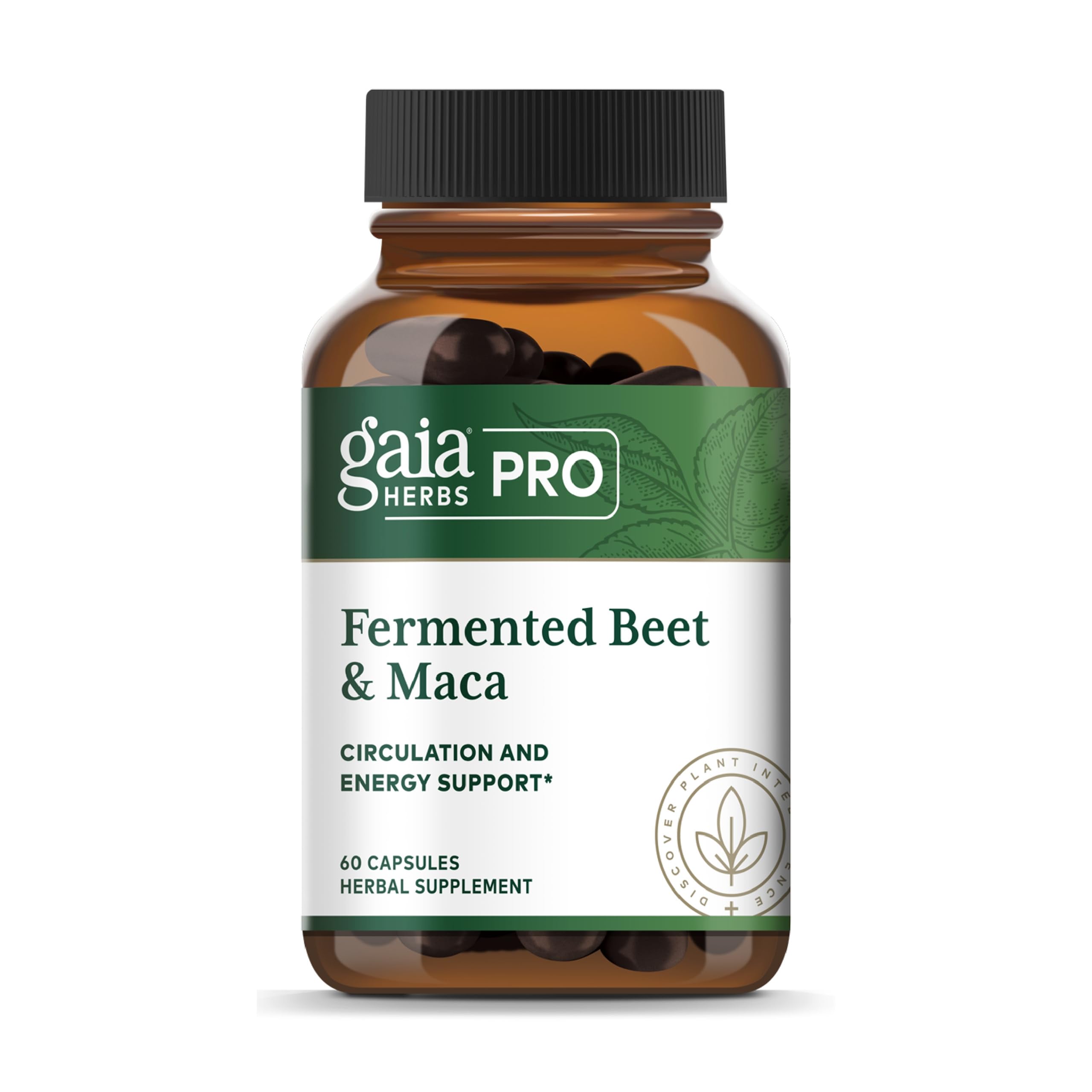 Gaia Herbs PRO vista frontal del empaque mostrando fórmula fermentada y beneficios