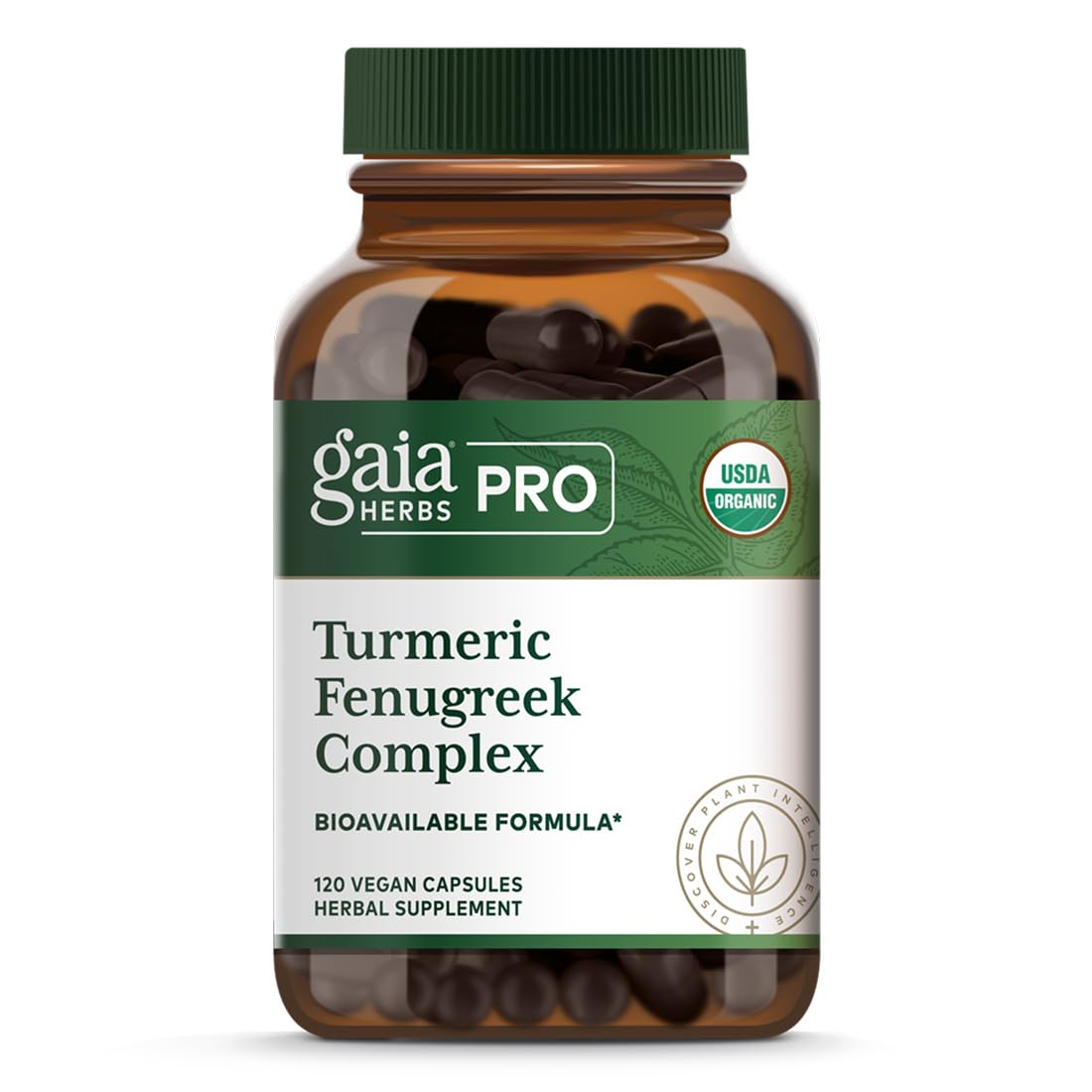 Gaia Herbs PRO vista frontal del producto con información clara
