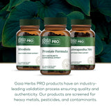 Gaia Herbs PRO granada y té verde crudos mostrando origen antioxidante natural