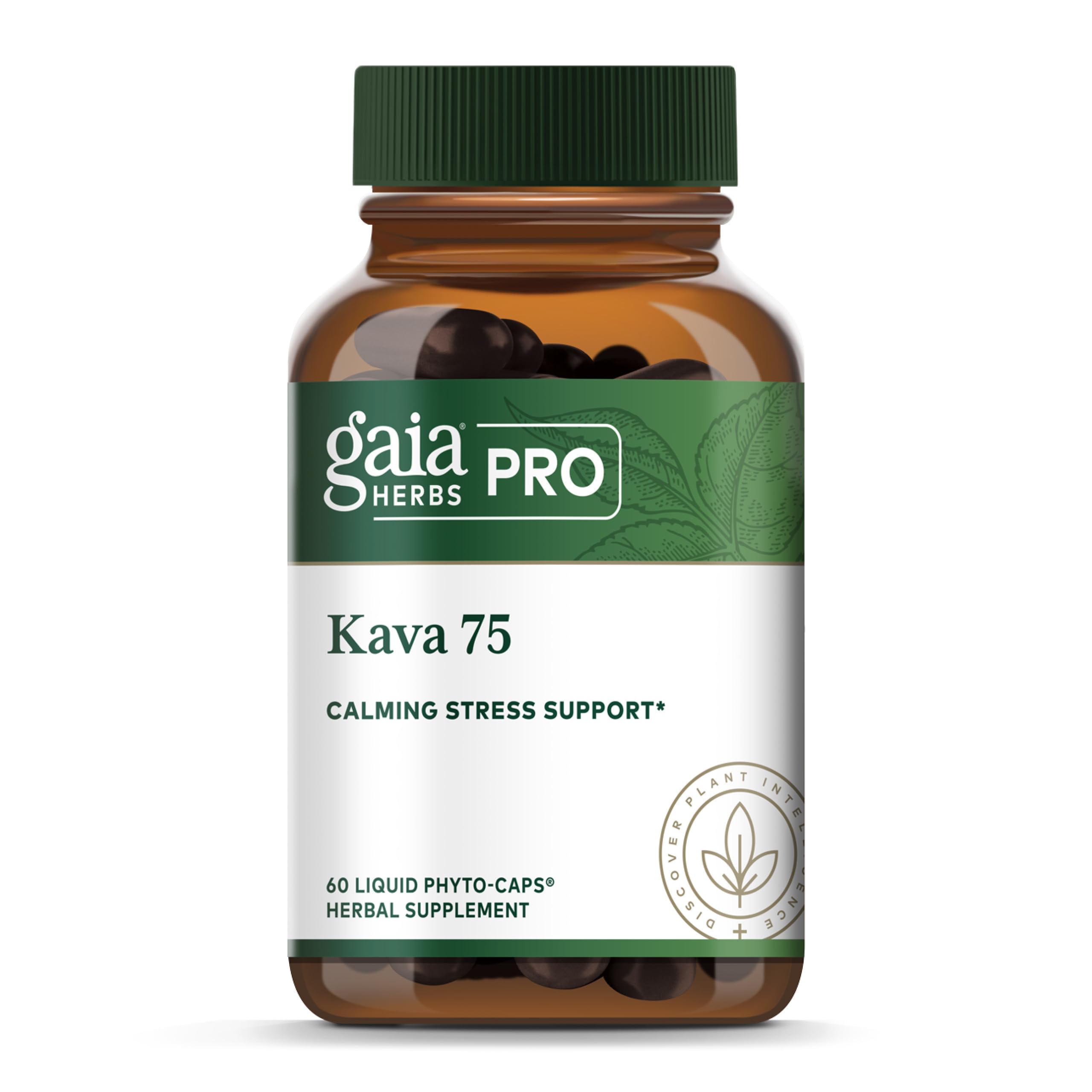 Gaia Herbs PRO botella frontal mostrando envase y dosis clara