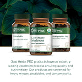 Gaia Herbs PRO cápsula en mano para ilustrar dosis y comodidad de consumo