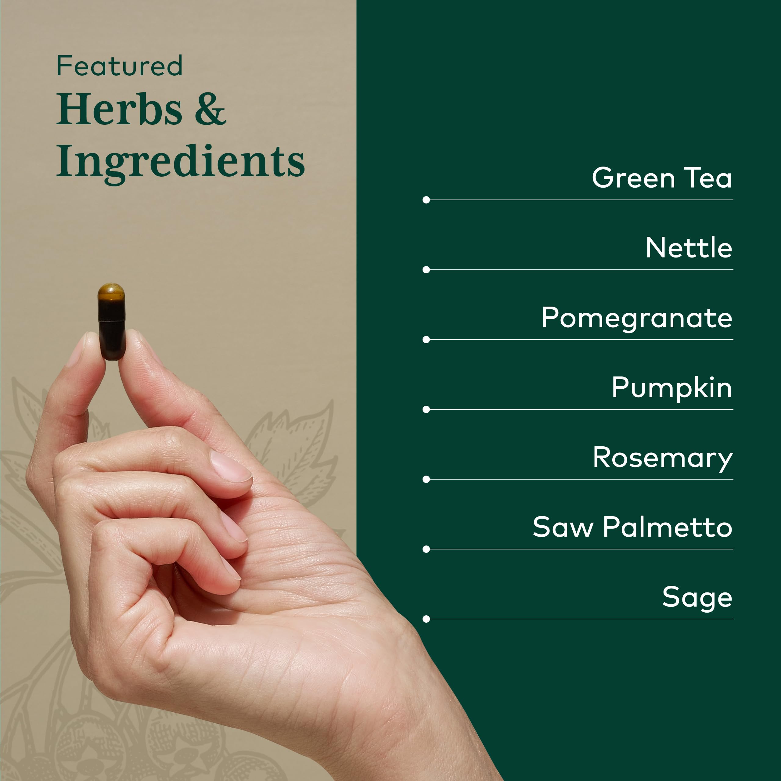 Gaia Herbs PRO cápsulas en mano para comparar tamaño y facilidad de dosificación