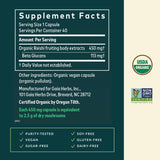 Gaia Herbs cápsula en mano indicando facilidad de uso y dosificación