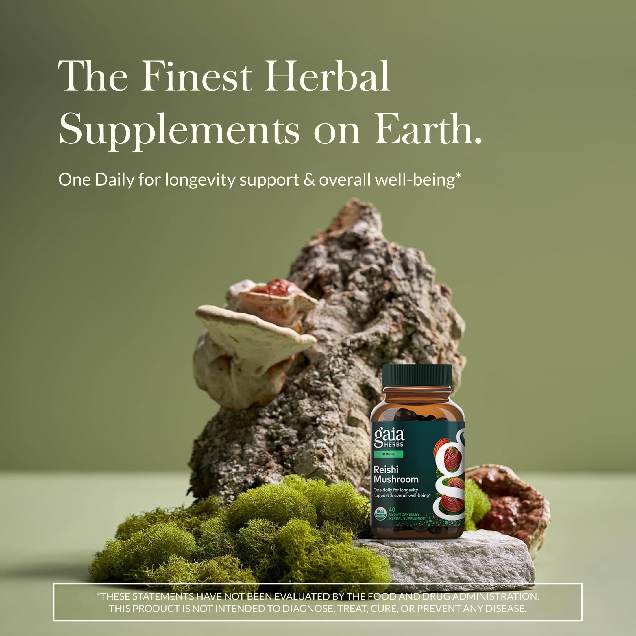 Gaia Herbs primer plano de textura de cápsula destacando pureza y calidad