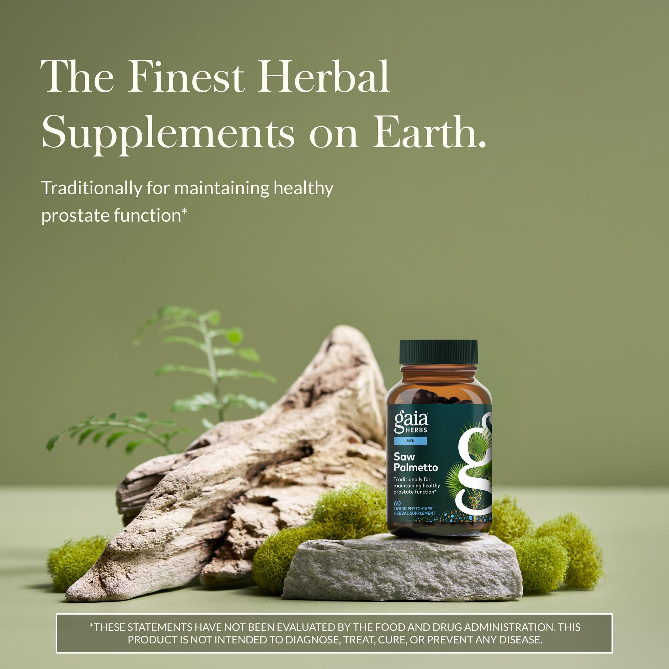 Gaia Herbs cápsula en mano ilustra facilidad de uso y dosis práctica