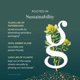 Gaia Herbs sello de sostenibilidad destacando abastecimiento responsable