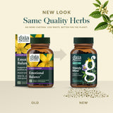 Gaia Herbs envase abierto con cápsulas para visualizar cantidad y forma