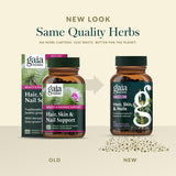 Gaia Herbs comparación de tamaño del frasco para referencia de cantidad