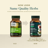 Gaia Herbs frasco junto a objetos para mostrar escala real