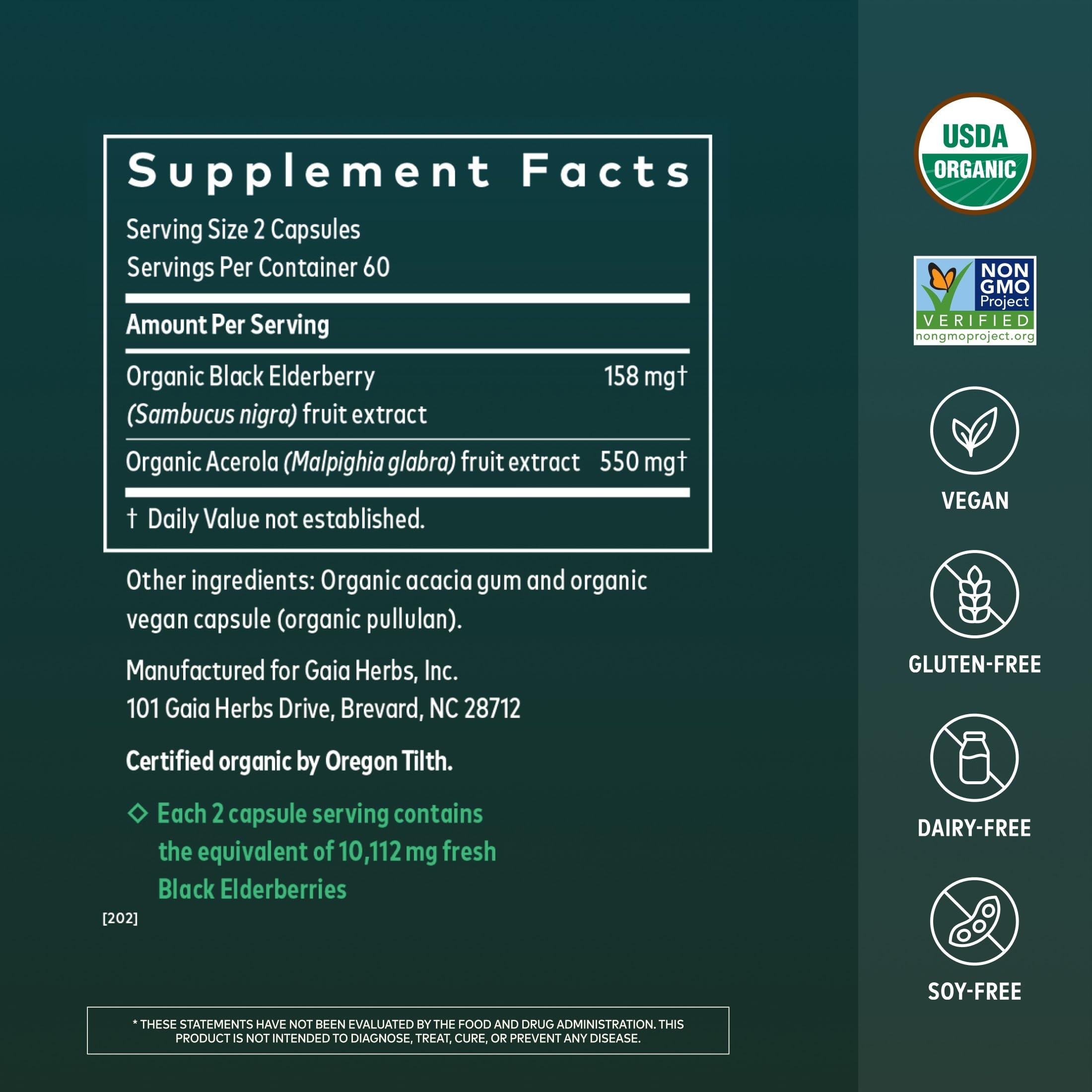 Gaia Herbs detalle de cápsulas veganas mostrando textura y pureza del suplemento