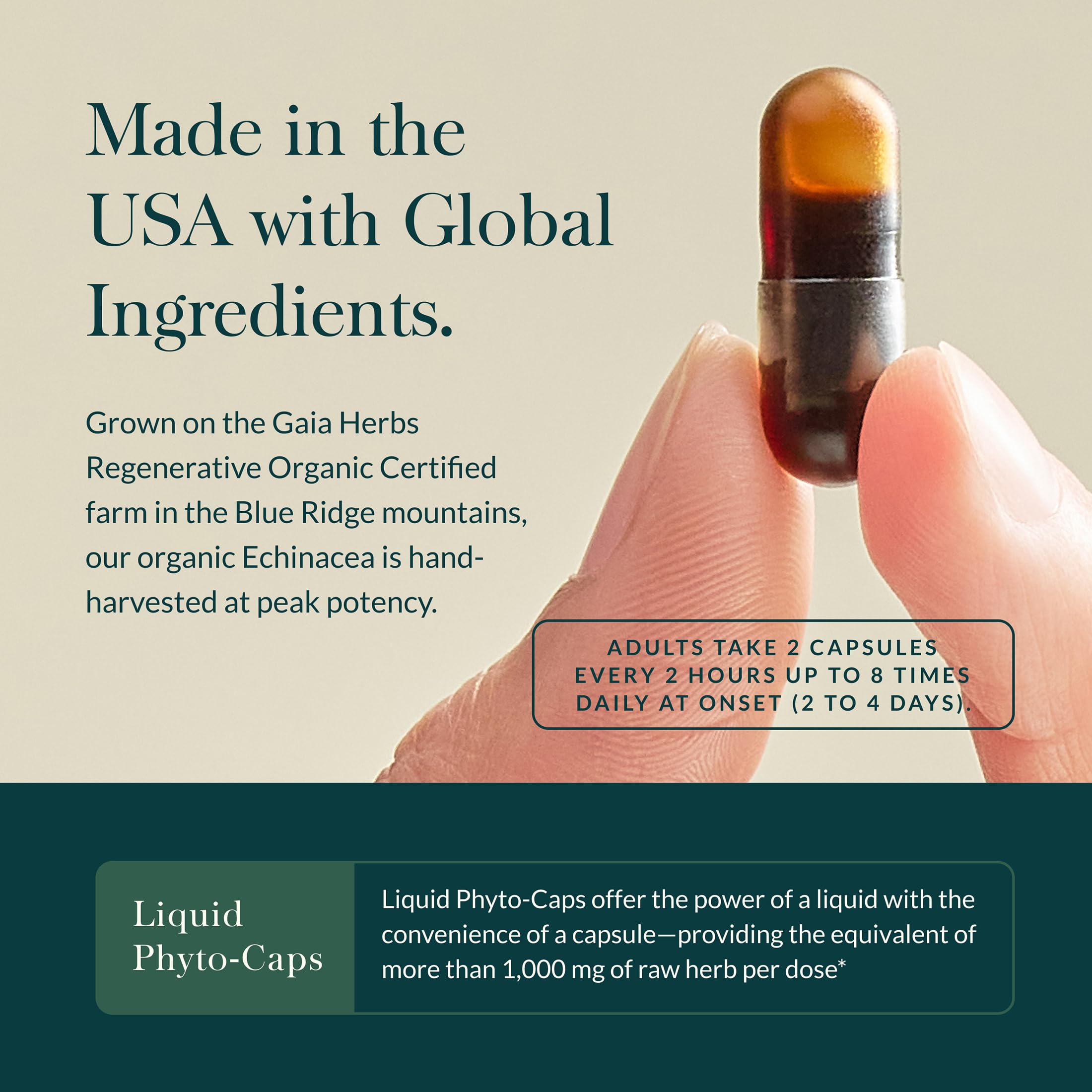 Gaia Herbs primer plano del extracto para apreciar textura y pureza