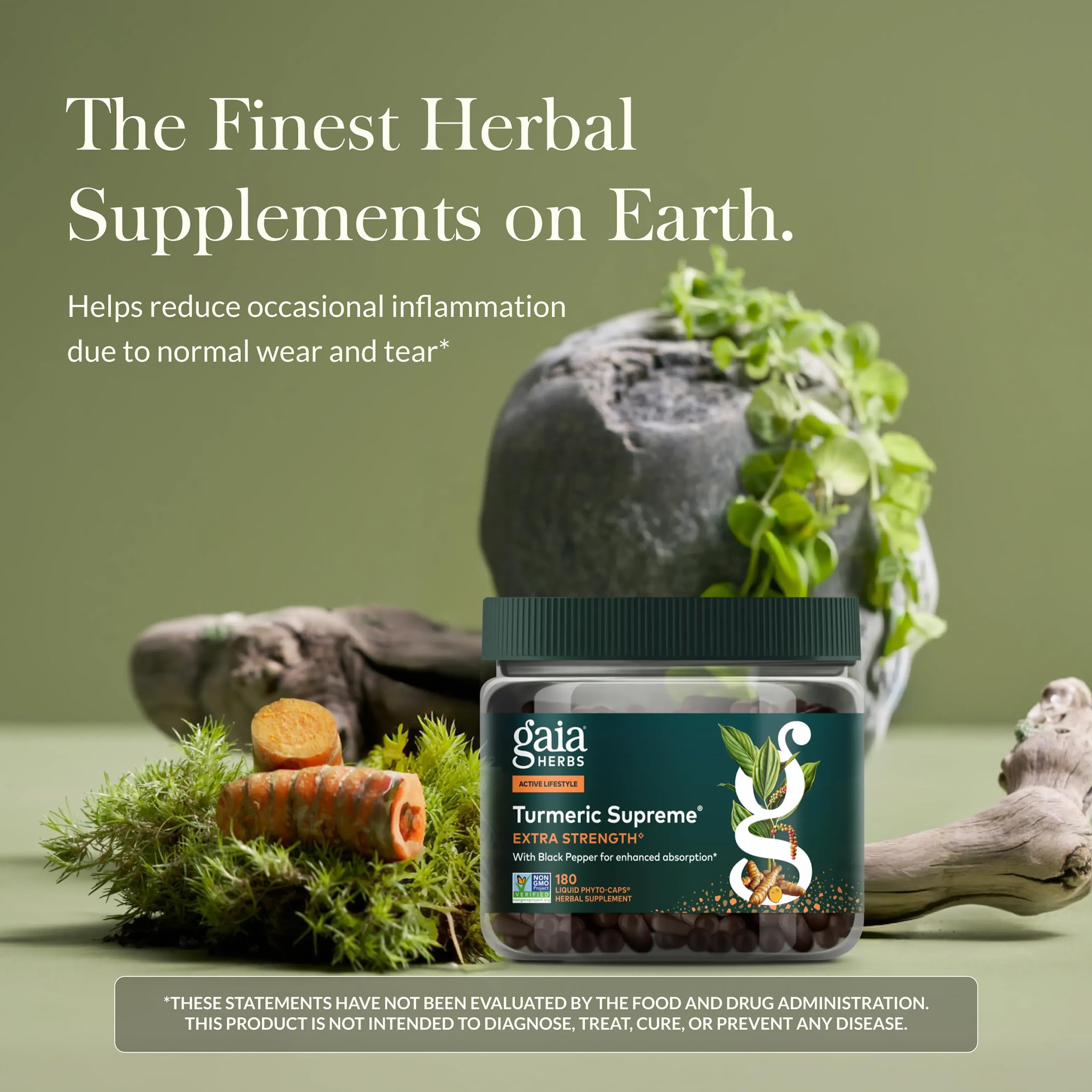 Gaia Herbs cápsulas líquidas veganas en primer plano beneficio de fácil deglución