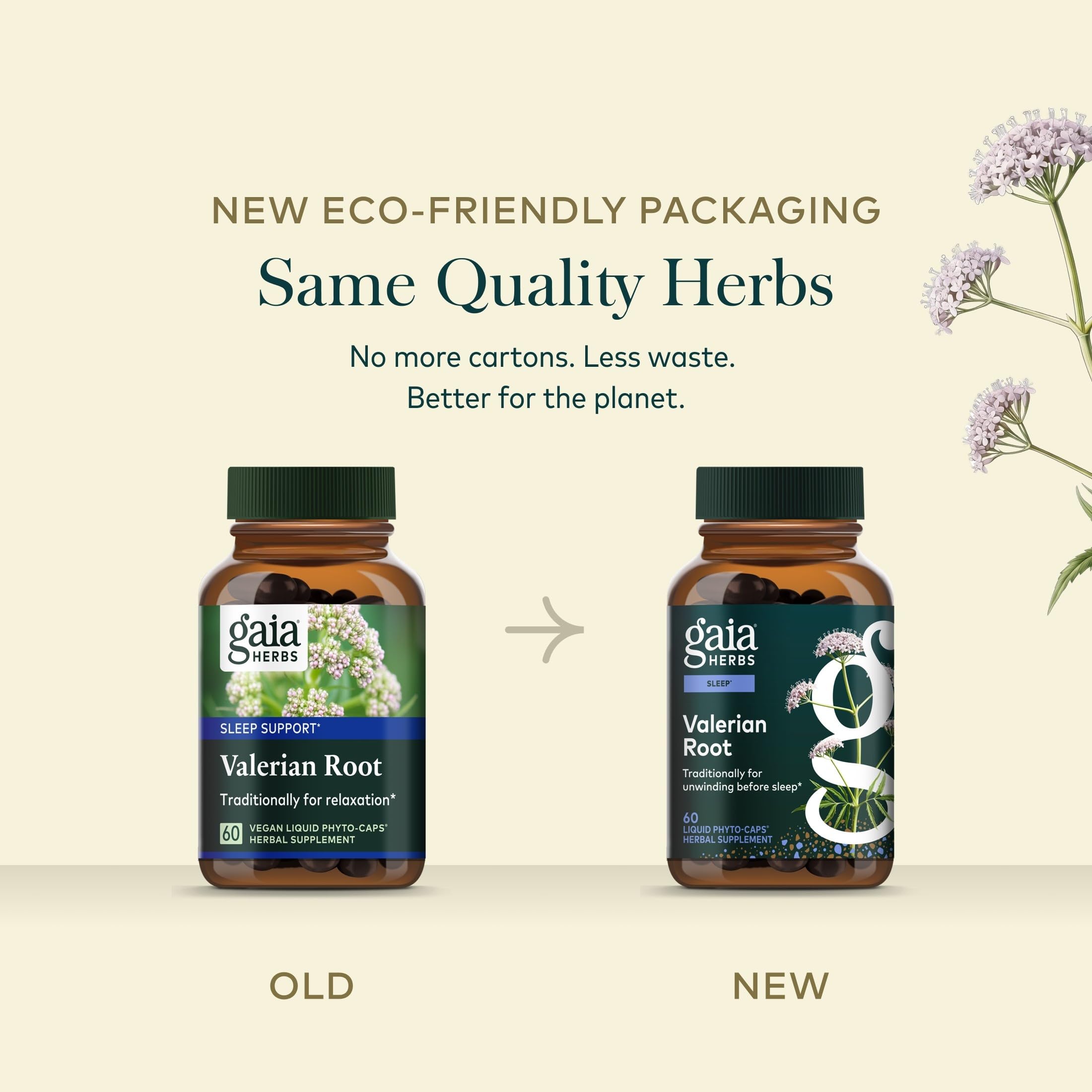 Gaia Herbs raíces y plantas de valeriana, fuente natural y calidad