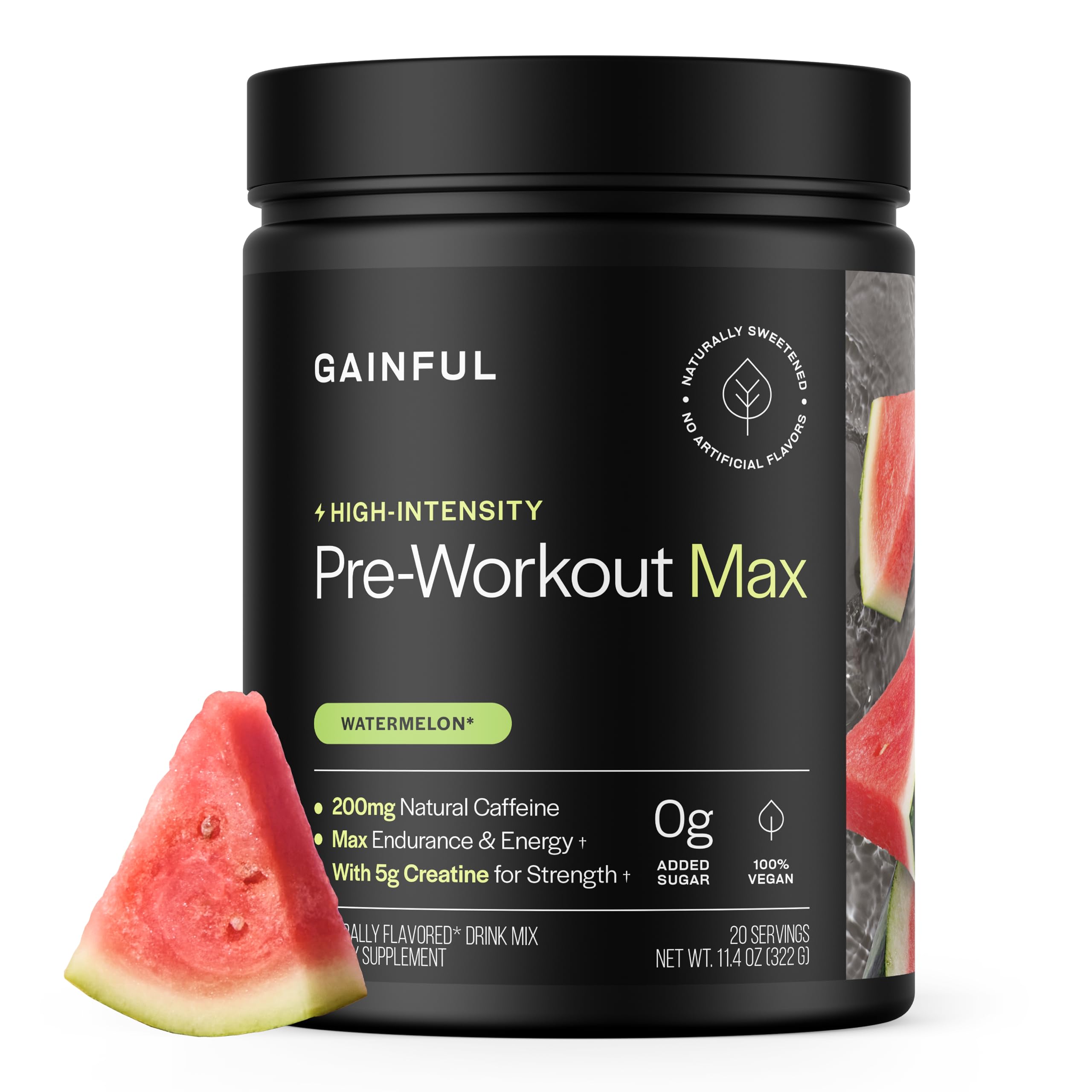Gainful frente del envase Watermelon mostrando 20 servicios y beneficios