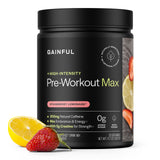 Gainful envase frontal sabor fresa-limonada mostrando beneficios energéticos