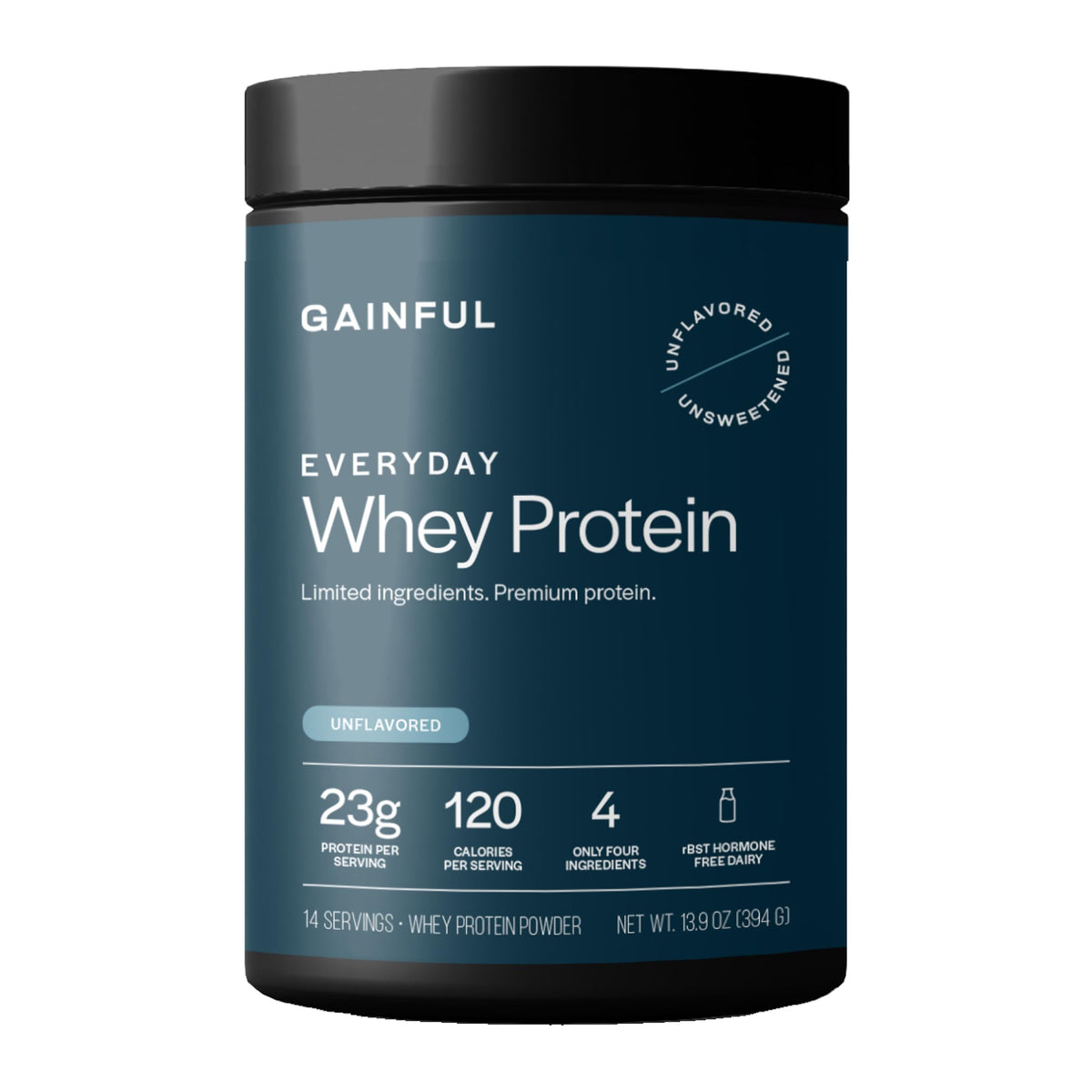 Gainful envase frontal sin sabor, versátil para personalizar bebidas