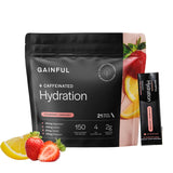 Gainful paquete frontal sabor fresa‑limón mostrando 21 sobres y beneficio portabilidad