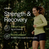 Gainful bebida preparada en vaso lista para tomar antes del entrenamiento