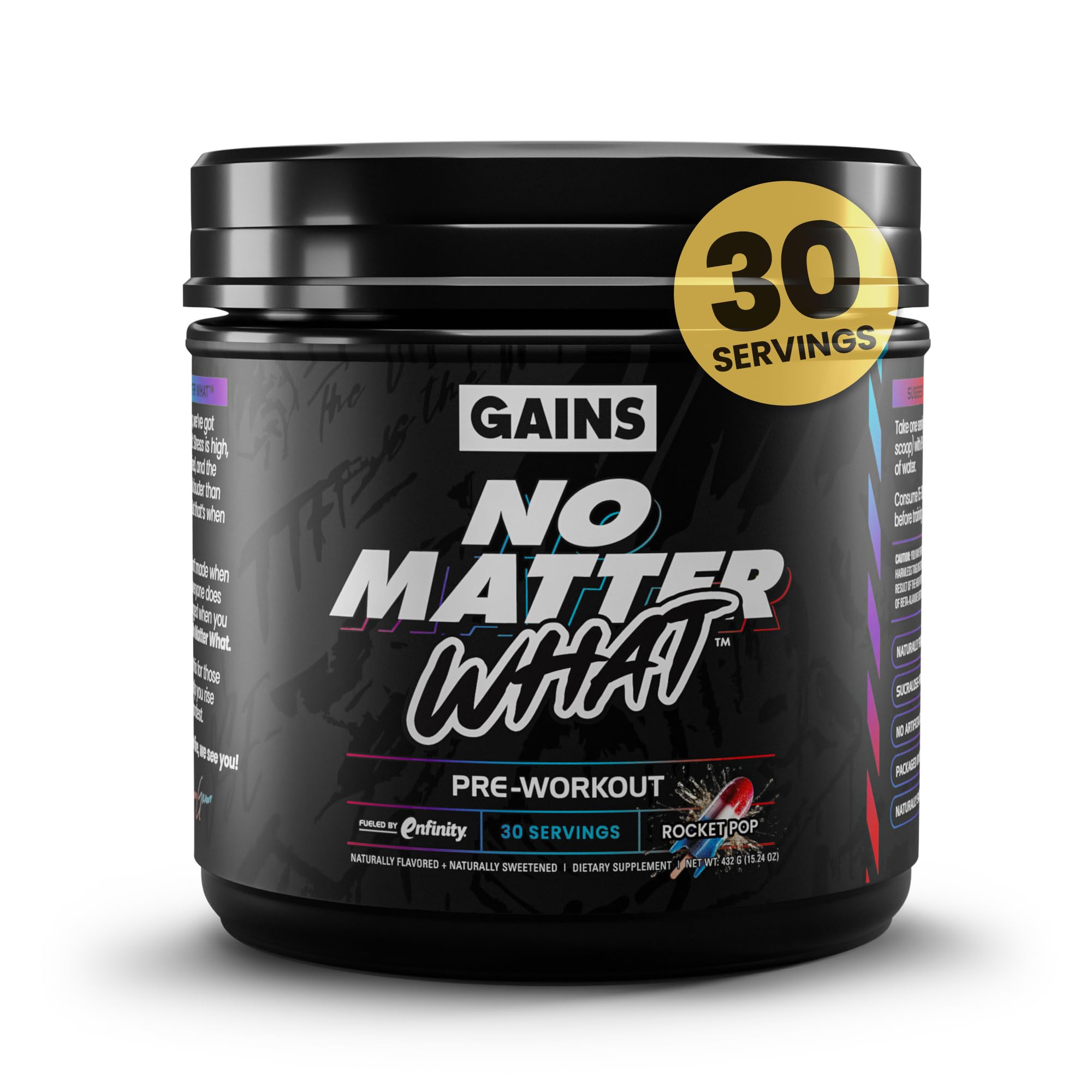 GAINS IN BULK frente del envase muestra diseño y beneficios