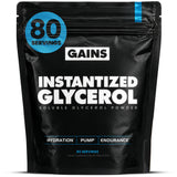 GAINS IN BULK envase frontal del glicerol instantáneo, muestra claridad y confianza