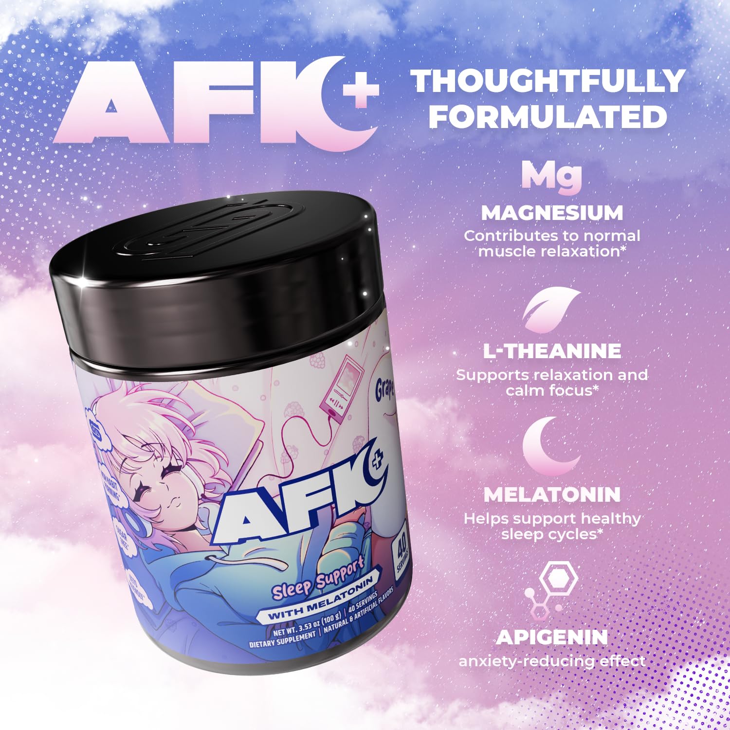 Gamer Supps AFK+ mezcla disolviéndose en agua, preparación rápida y cómoda