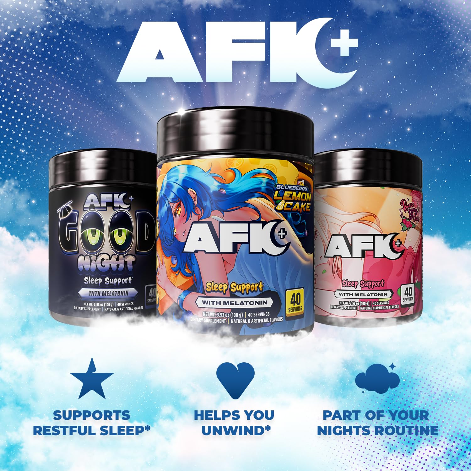 Gamer Supps etiqueta de AFK+ enfocando ingredientes clave y advertencias claras
