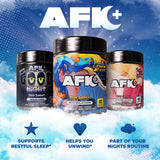 Gamer Supps etiqueta de AFK+ enfocando ingredientes clave y advertencias claras