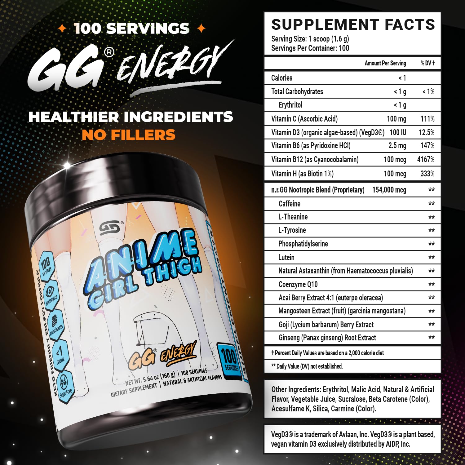 Gamer Supps en escritorio de juego, energía sostenida durante sesiones largas