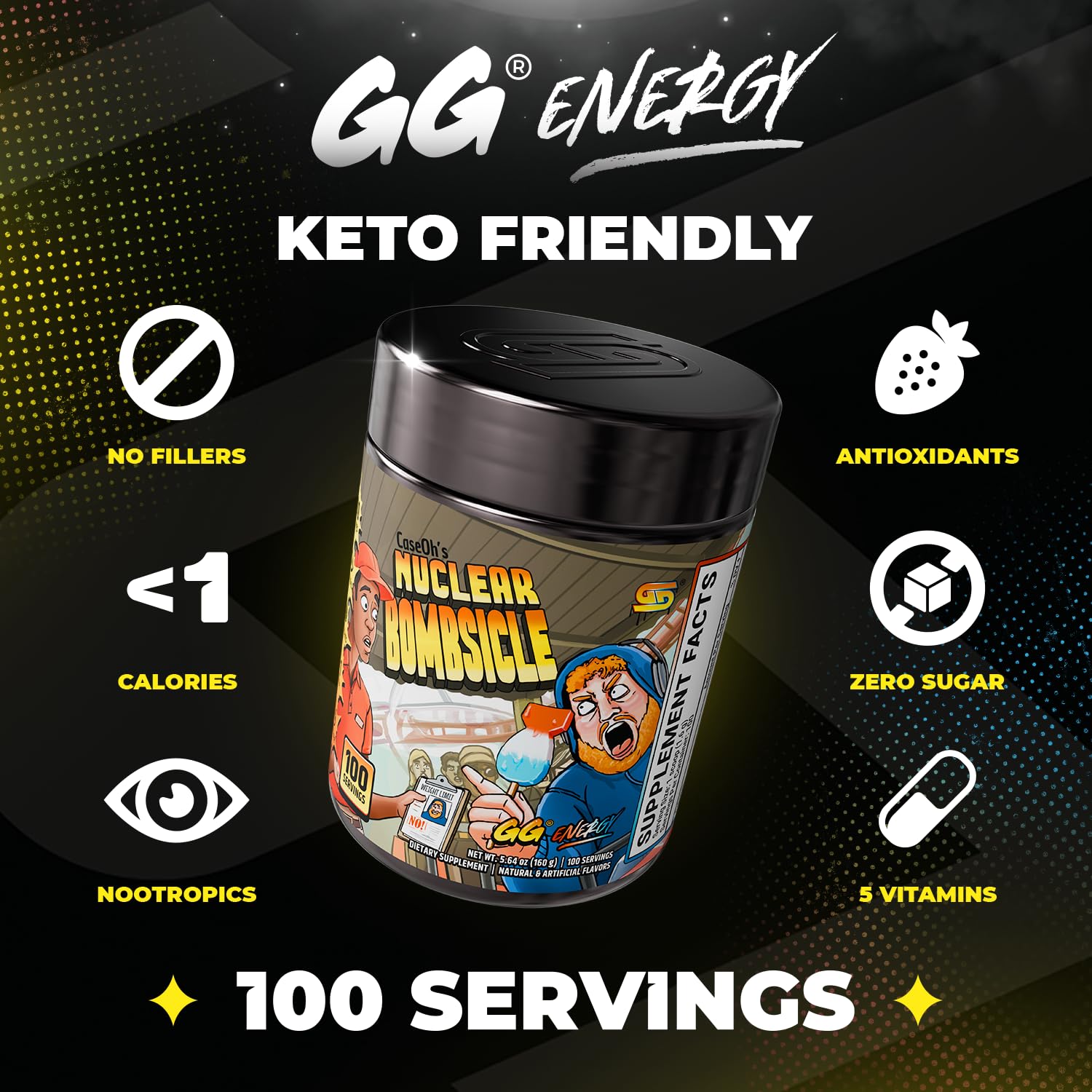 Gamer Supps primer plano del polvo para apreciar color y textura