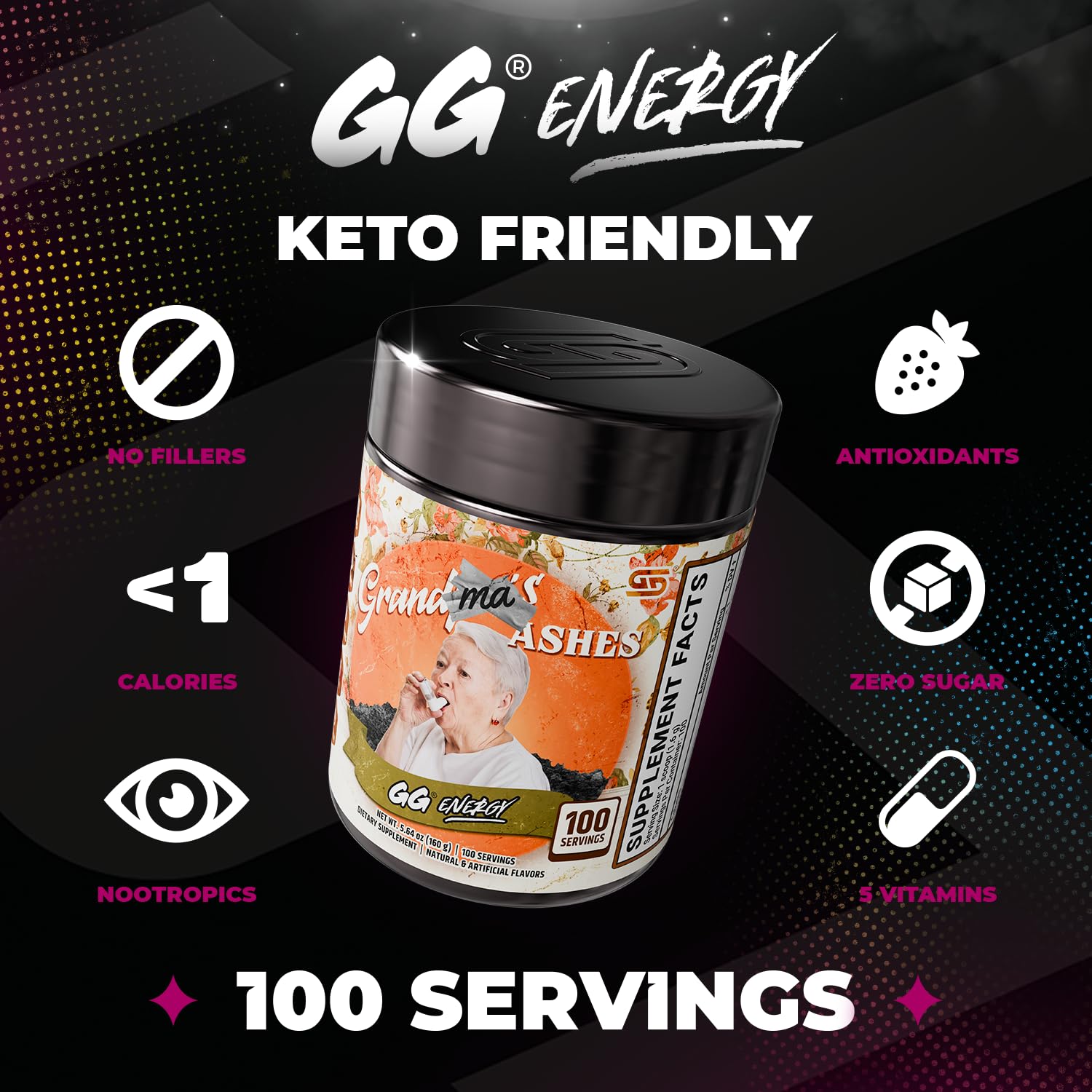 Gamer Supps etiqueta con lista de ingredientes y vitaminas, claridad informativa