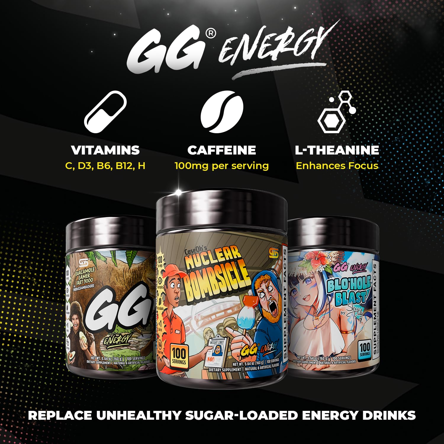 Gamer Supps etiqueta con lista de vitaminas y beneficios visibles