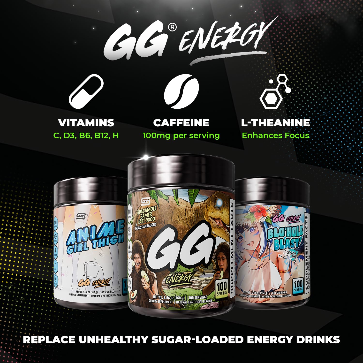 Gamer Supps etiqueta con ingredientes y vitaminas visibles para transparencia