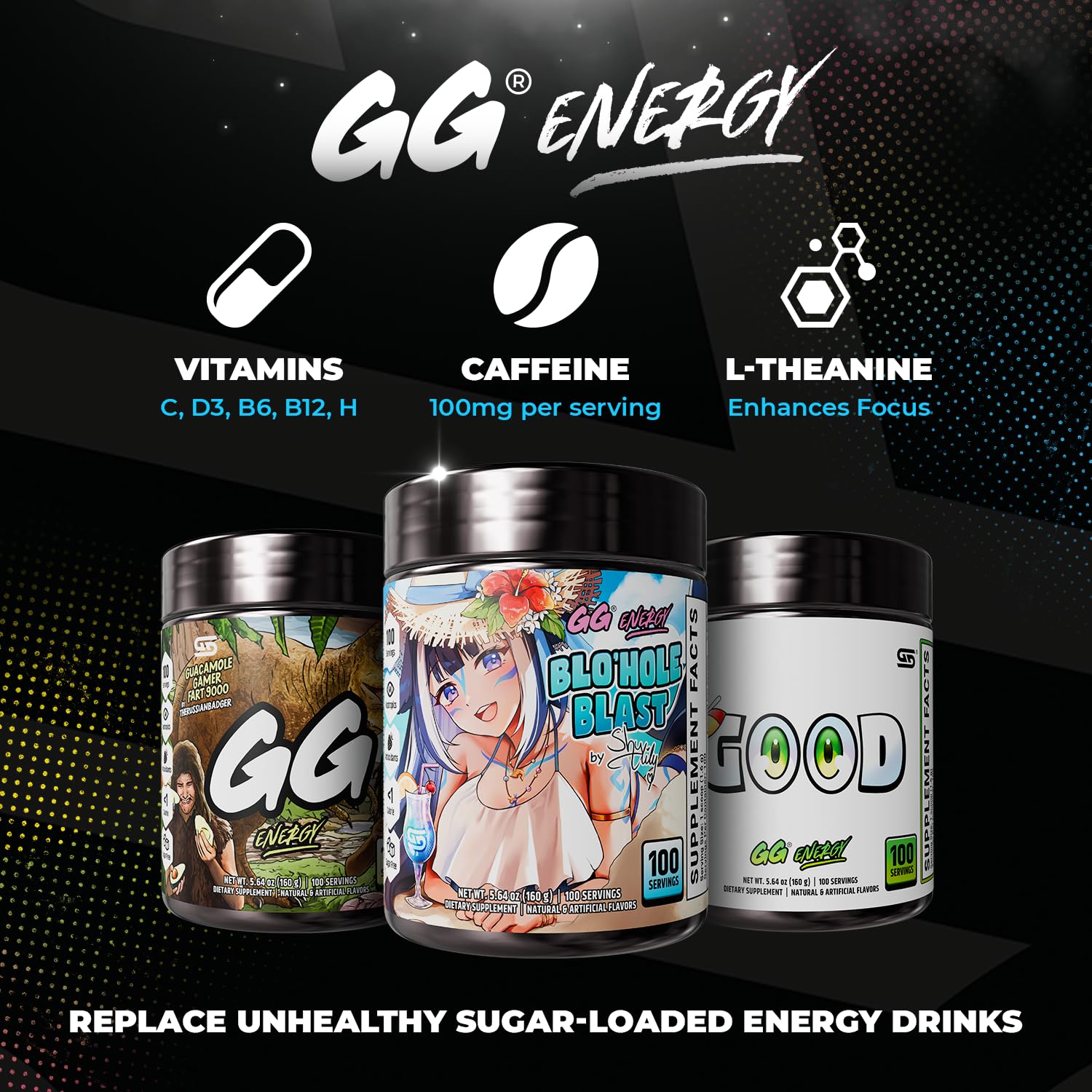 Gamer Supps etiqueta con lista de vitaminas y nootrópicos para información clara del producto