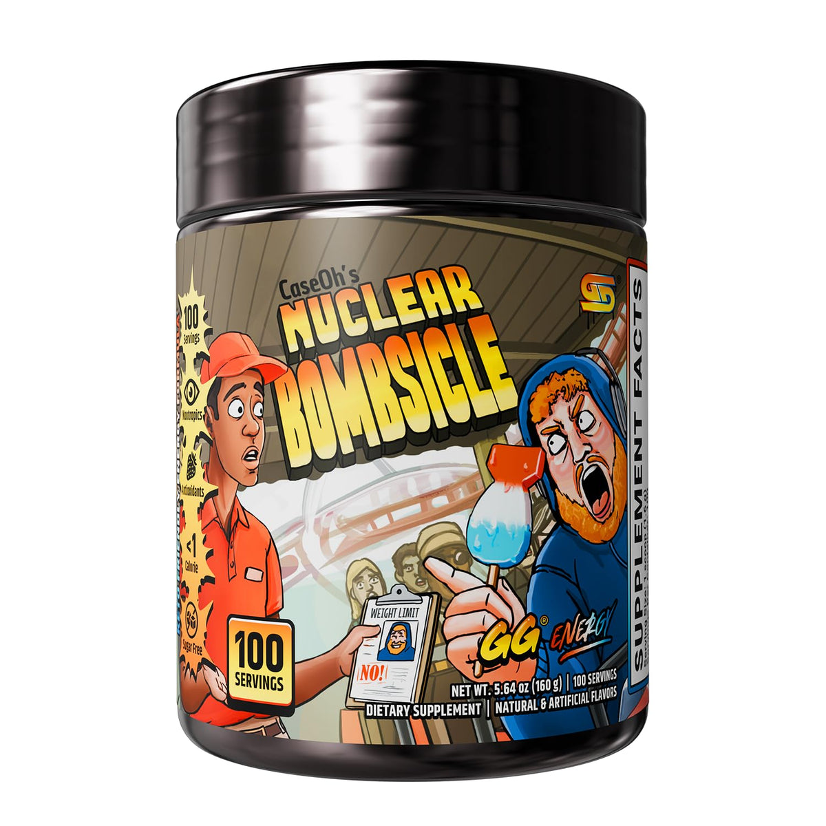 Gamer Supps bote frontal que muestra etiqueta y ahorro por ración