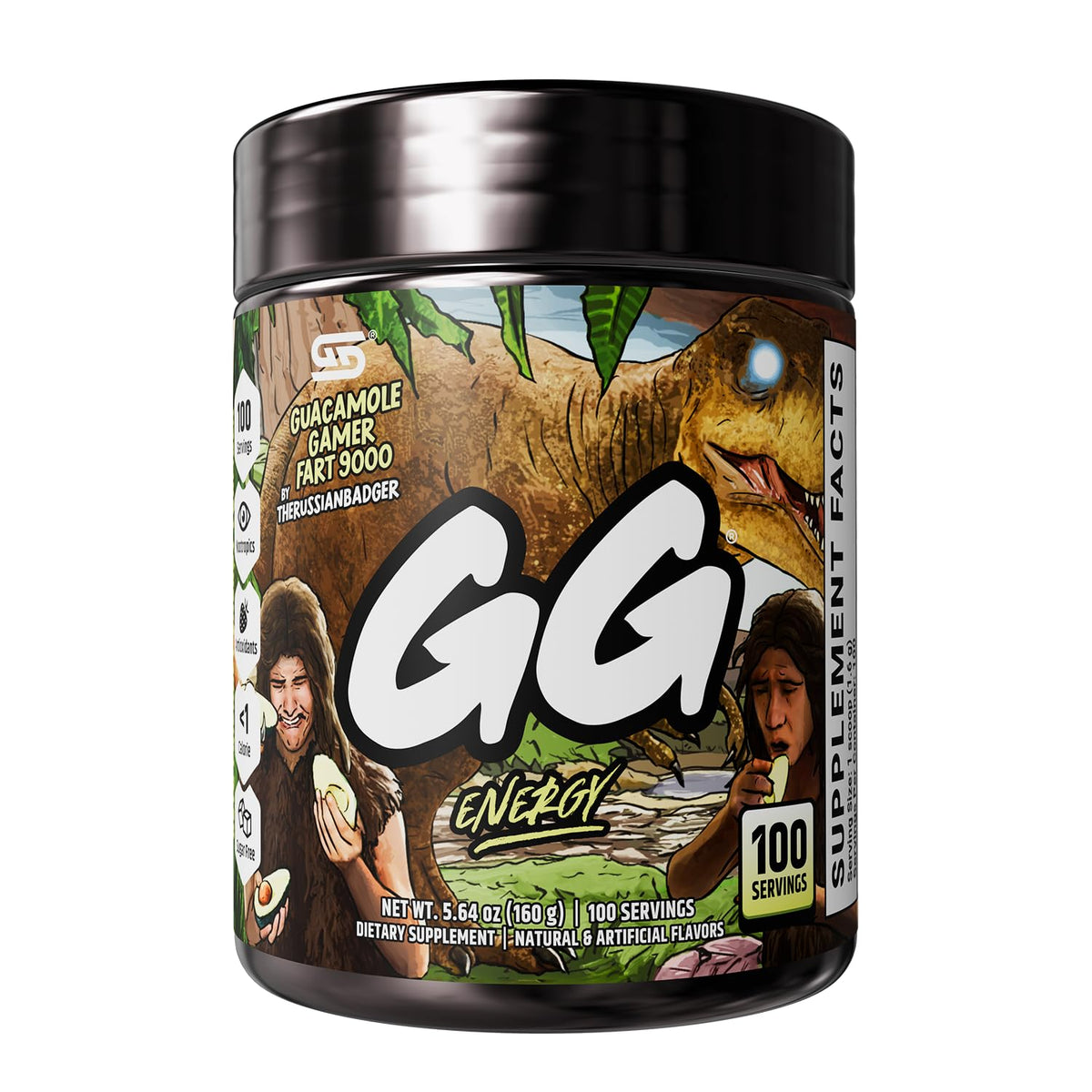 Gamer Supps frente del bote muestra diseño y fácil identificación del producto