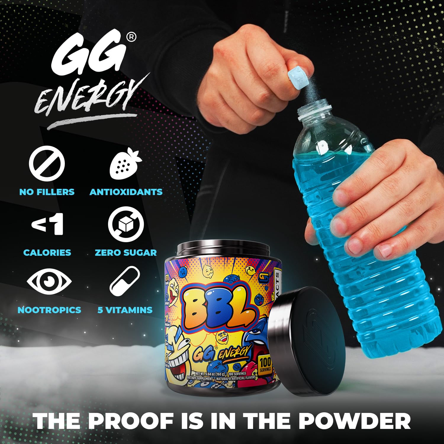 Gamer Supps bebida preparada en vaso demostrando disolución rápida