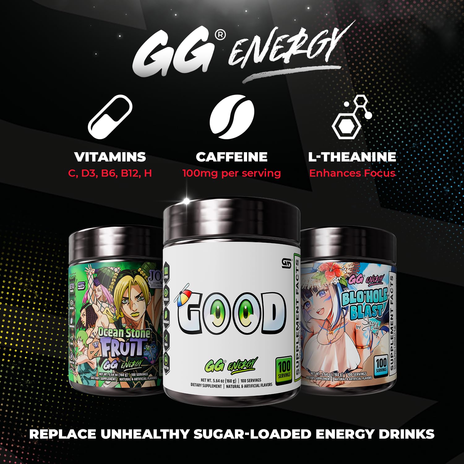Gamer Supps etiqueta con ingredientes y vitaminas destacadas para transparencia