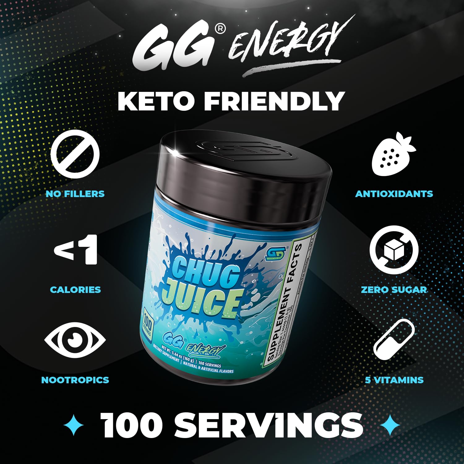 Gamer Supps polvo mixed berry citrus textura fina, disolución rápida