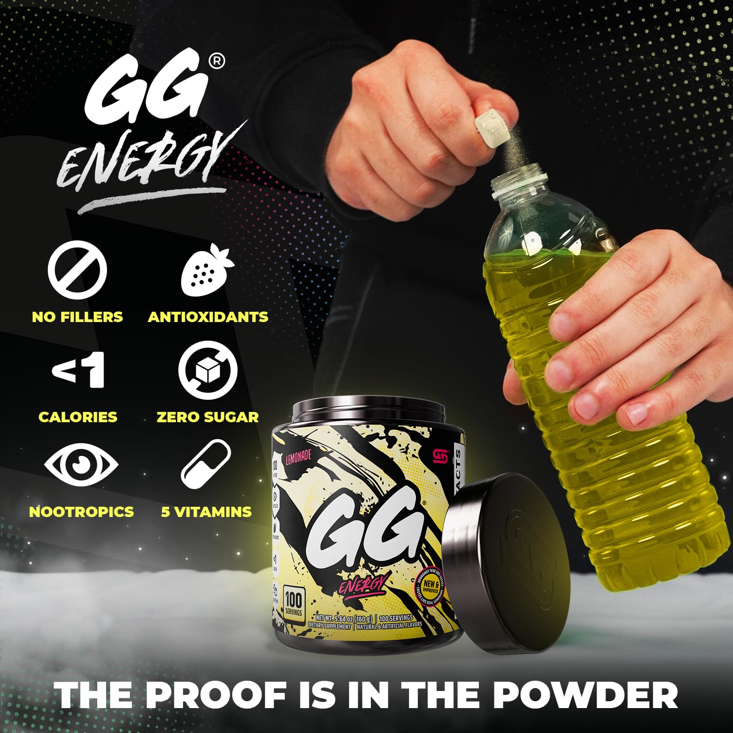 Gamer Supps bebida en vaso preparada, refrescante y sin azúcar
