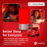 Gamma Revive iluminando dormitorio, mejora la rutina nocturna