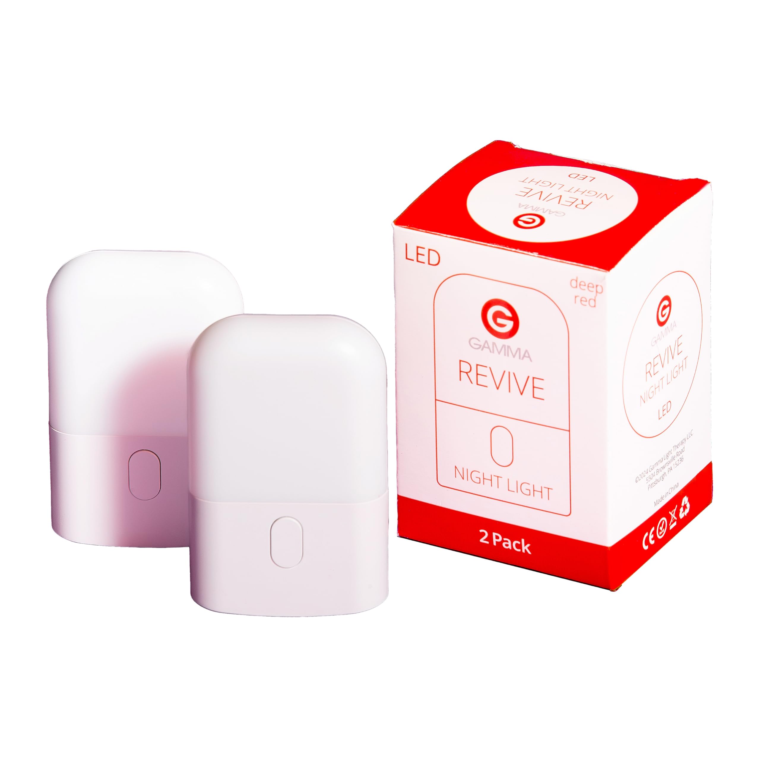 Gamma Revive vista frontal, luz roja suave para dormir