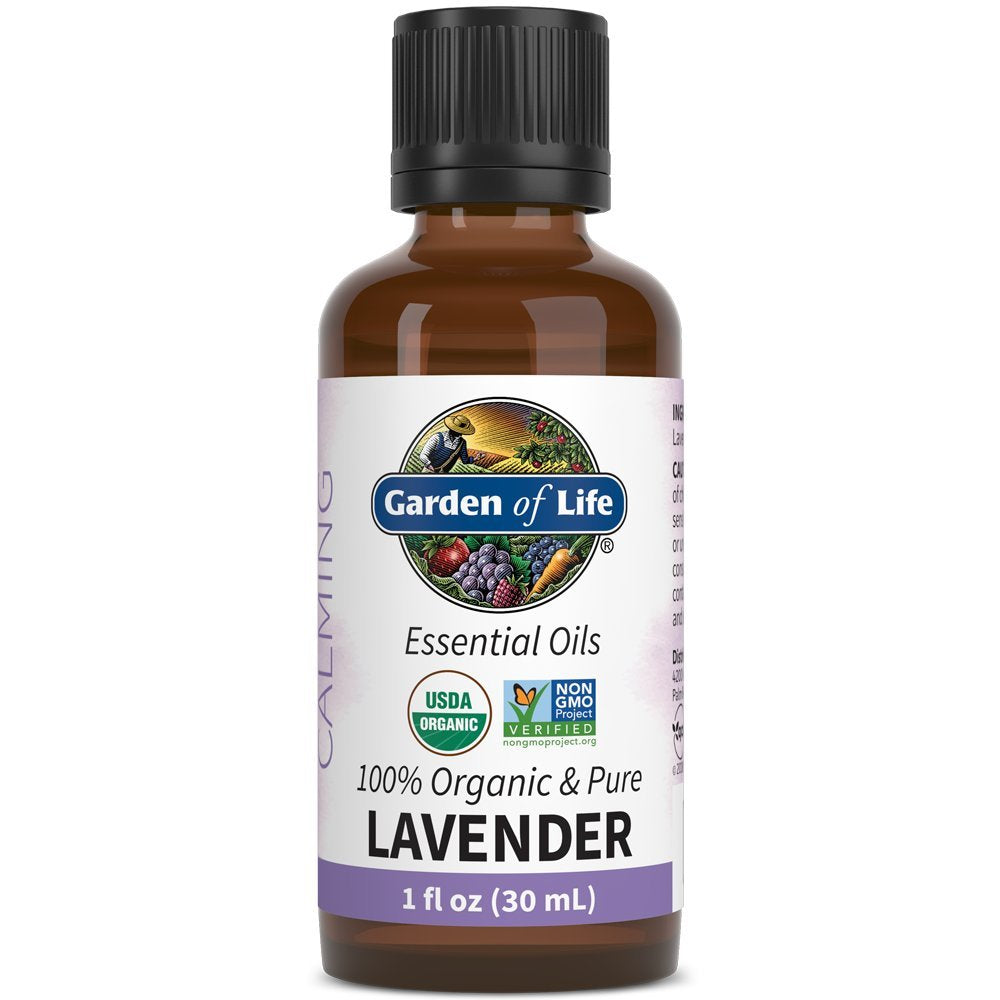 Garden of Life envase frontal de lavanda mostrando pureza y volumen