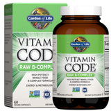 Garden of Life frasco frontal mostrando 60 cápsulas y beneficios
