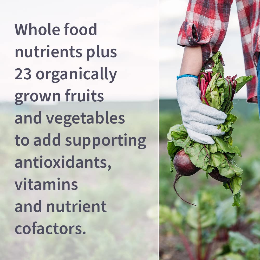 Garden of Life ingredientes en polvo con frutas y verduras naturales