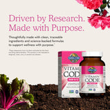 Garden of Life frasco cercano mostrando probióticos y enzimas listados